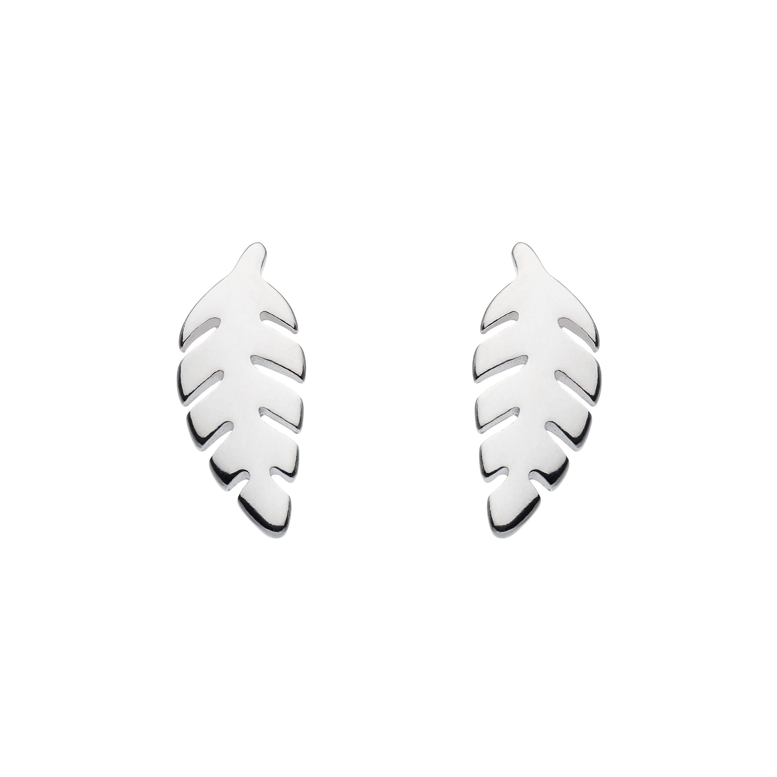 Dew Sterling Silver Leaf Stud Earrings
