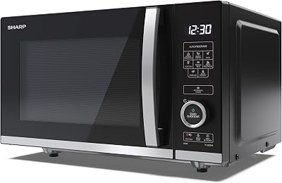 Sharp YC-QS204AU-B Compact 20L 800W Digital Flatbed Microwave Black