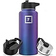 IRON °FLASK Camping & Hiking Hydration Flask with 3 Lids - Stainless Steel, Double Walled & Vacuum Insulated Water Bottle - Leak Proof & BPA Free 32 Oz