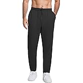 JUNMAO Mens Active Fleece Athletic,Hiking Jogger Drawstring Workout Sweat Pants