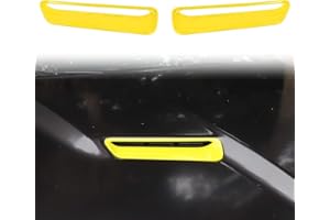Voodonala Hood Scoop Hood Vent Air Intake Hood Air Conditioner Air Intake Outlet Trim Fit for 2015-2024+ Dodge Challenger Exterior Accessories,ABS Yellow 2pcs