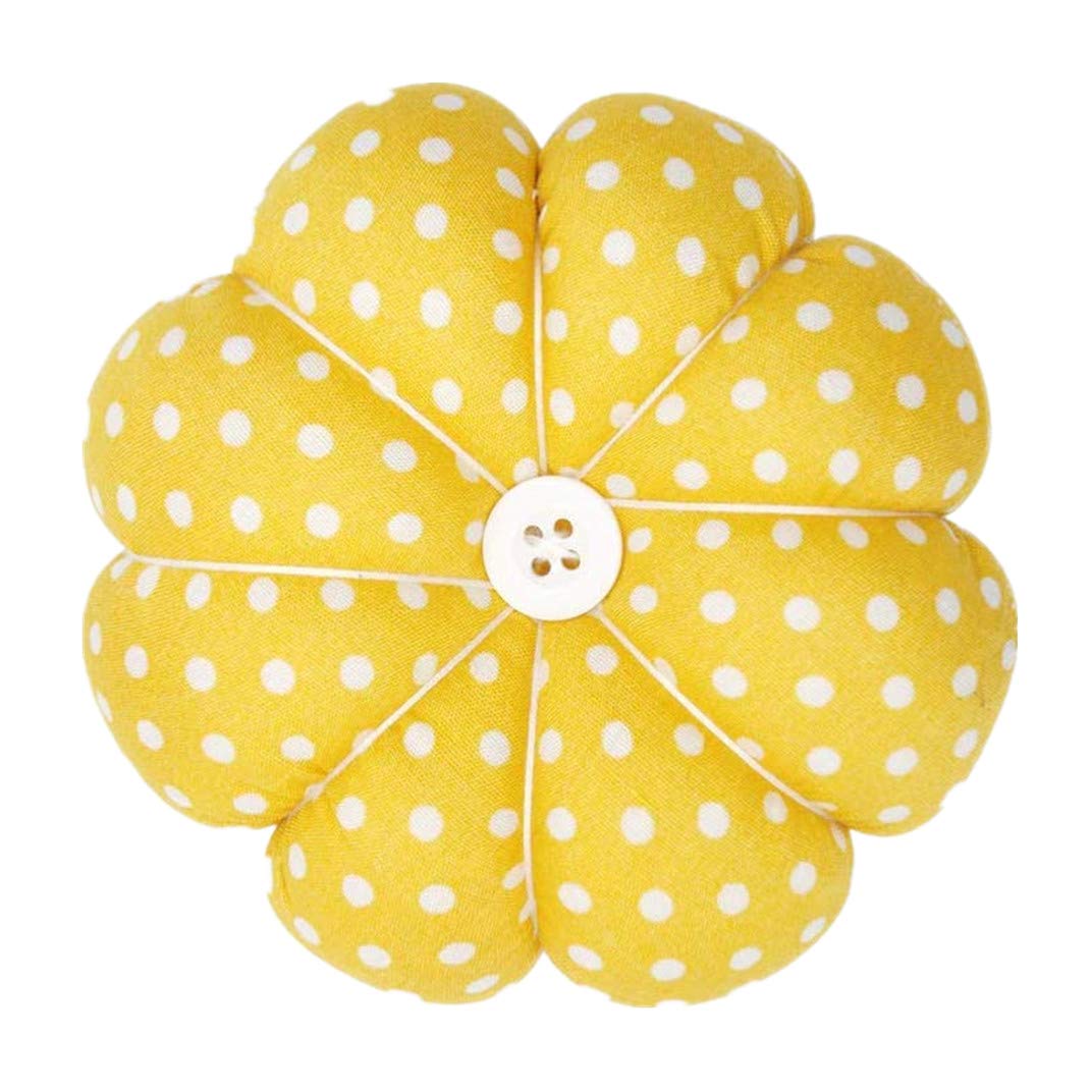 Wrist Pin Cushion Wearable Pumpkin Shape Sewing Pin Cushion for Needlework Sewing (Yellow)