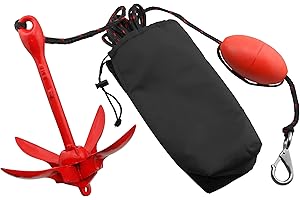 MarineNow 3.5 lb Grapnel Anchor Kit – Folding Anchor with 25 ft Marine-Grade Rope, Buoy, Snap Hook & Storage Bag – Ideal for Kayaks, Jet Skis, SUP, Canoes, Rafts, PWCs & Small Boats