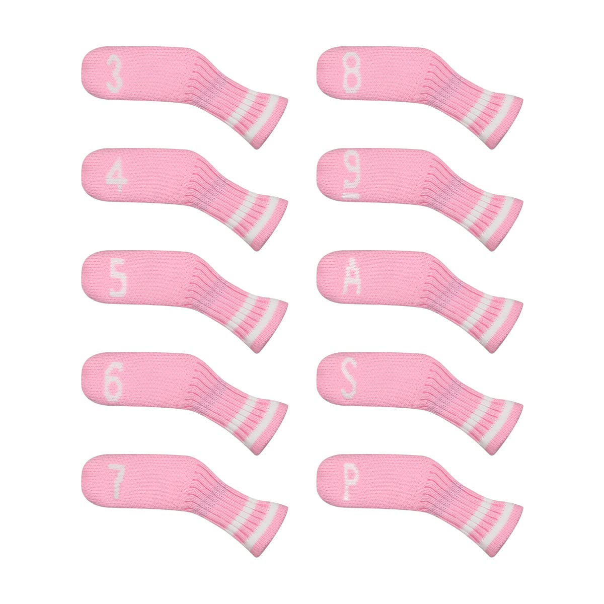 Scott Edward 10 Pcs Golf Club Head Covers for Irons Cuteness Basically Socks Shape Washable Durable Golf Club Head Protector Double Sided Knit for All Brands Callaway, Ping, Taylormade, Cobra Etc