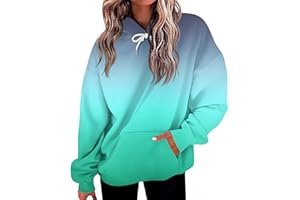 LAYHTKTL Hoodies For Women Tie Dye Gradient Sweatshirts Baggy Drawstring Hooded Pullover 2025 Fall Casual Tops With Pocket