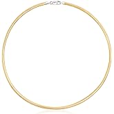 Ross-Simons Italian 4mm Reversible Omega Necklace in 2-Tone Sterling Silver