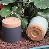 ZMTECH 25cm Plant Pots Modern Planters with Drainage Holes Set of 2 Green view 7