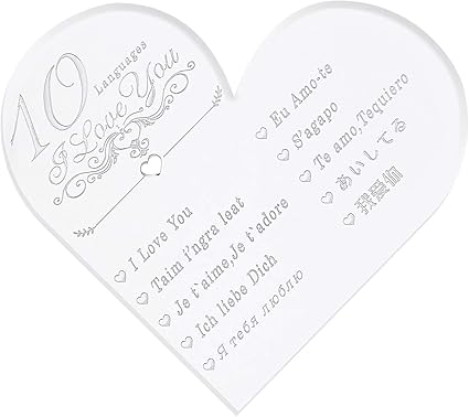 Regali Natale Per Coppia Di Amici.Ti Amo 10 Languge Unico Ricordo E Fermacarte Cuore Inciso Cristallo Regalo Di San Valentino Regali Di Natale Regali Di Nozze Per La Coppia Genitori Amici Trasparente 1 Amazon It Casa E Cucina