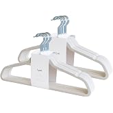 3 Sprouts Adult Velvet Hangers, Non Slip Felt Hanger Set, Cream, 30 Pack | Non-slip felt surface, Slim space-saving profile, Heavy-duty for coats and jackets, Shirts dresses and outerwear, Lightweight