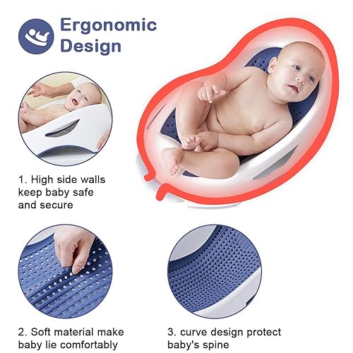 Baby Bathtub, Baby Waterproof Non-Slip Bath Support Tub Infant