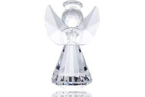 YWHL Crystal Guardian Angel Figurine, Glass Guardian Angel Statue Gifts for Women, Art Collectible Figurines Home Decor