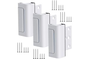 AWDIA Home Security Door Lock, Childproof Door Reinforcement Lock for Inward Swinging Door, Door Locks for Kids Safety to Prevent Unauthorized Entry (White, 3 Pack)