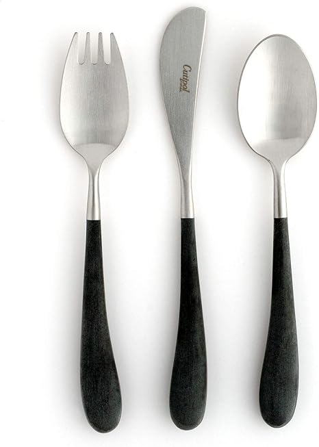 Amazon クチポール Cutipol アリスセット ブラック マットシルバー 子供用カトラリーセット リボンラッピング 子ども用食器 カトラリー オンライン通販