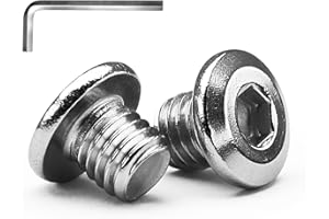 M6 x 8mm 20 PCS Flat Head Hex Socket Cap Screws Bolt, Furniture Bolts, 304 Stainless Steel 18-8, Full Thread (with Hex Spanne