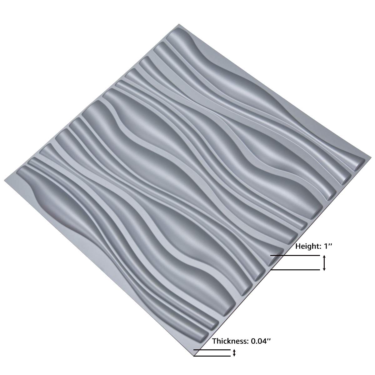 Art3d PVC Wave Board Textured 3D Wall Panels, Silver, 19.7" x 19.7" (12 Pack): Industrial & Scientific