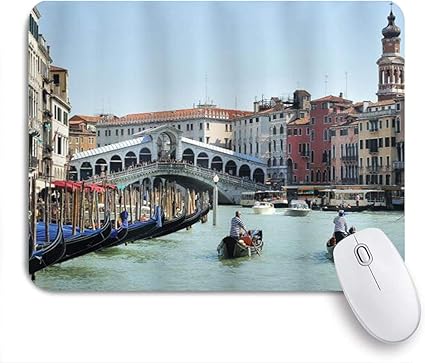 Amazon Niesikklaマウスパッド イタリアの有名なヴェネツィアのゴンドラの風景と建築ヨーロッパ観光運河 ゲーミング オフィス最適 高級感 おしゃれ 防水 耐久性が良い 滑り止めゴム底 ゲーミングなど適用 用ノートブックコンピュータマウスマット Niesikkla マウス