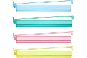 NIFLIRT Mahjong Racks with Pushers Acrylic 4PCS Set 18.5in American Majiang Tile Racks Mahjong Accessories and Gifts (4 Colors)