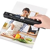 MUNBYN Portable Scanner, 900 DPI Handheld Wand Scanner, A4, 16GB SD, Black | A4 document/photo scanning, JPG/PDF output, flat scanning, USB transfer to PC/laptop, 16GB SD card included, no driver needed