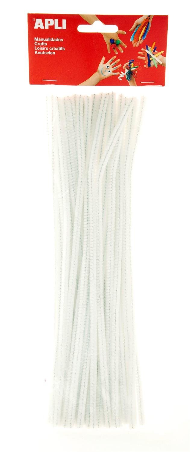 APLI Kids 13277 – White Pipe Cleaner, 50 U
