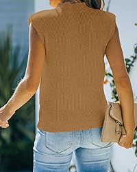 Amarmia Women's Mock Neck Knit Sweater Vest