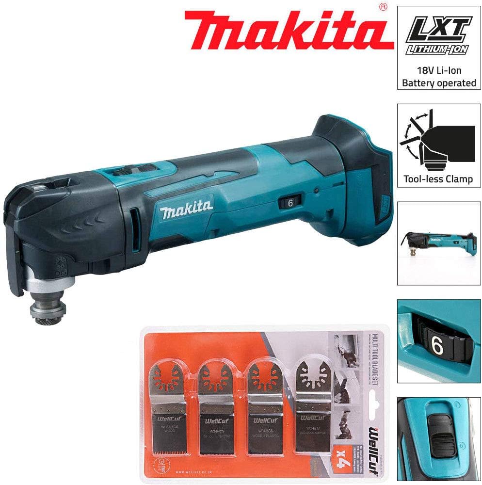 Makita DTM51Z 18v LXT Cordless Multi Tool Body Only with Wellcut 4pcs