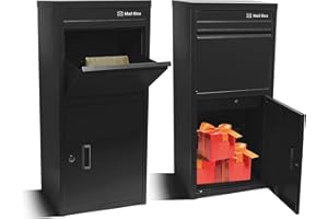 OZG Package Delivery Boxes for Outside with Lockable Secure Storage, 17.7"L*15"W*39.4"H Outdoor Package Delivery Box for Porch Curbside (Black)