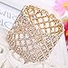EVER FAITH Art Deco Love Knot Wide Stretch Bridal Bracelet Clear Austrian Crystal Gold-Tone