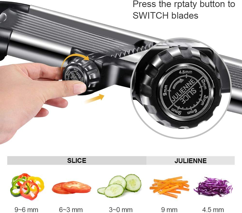 Masthome Mandoline Vegetable Slicer, 5-in-1 Stainless Steel Mandoline Food Slicer - Image 4