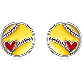 Softball/Baseball/Soccer Stud Earrings Sterling Silver Sport Jewelry for Women Sport Lovers