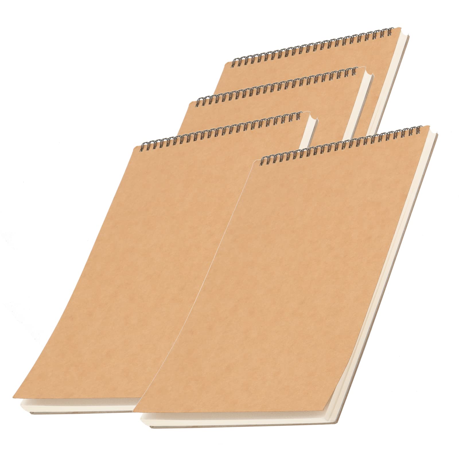 ZEONHAK 4 PCS A4 Sketchbook, A4 Artist Sketch Drawing Pad, 160gsm Spiral Bound Sketchbook with 60 Pages/30 Sheets for Artist Painting