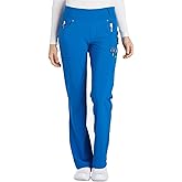 Cherokee Scrubs for Women Mid Rise Straight Leg Scrub Pants For Women Pull-on Bottoms with 6 Pockets & 360° Stretch - CK002