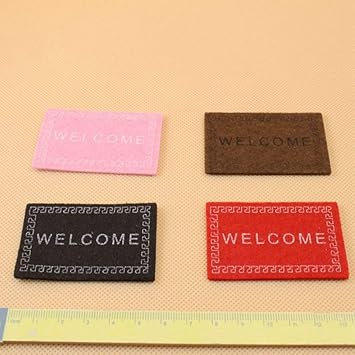 RONSHIN Mini Welcome Floor Mat for 1:12 Doll Decor Random Color
