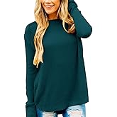 MEROKEETY Women's Casual Long Sleeve Sweaters 2025 Loose Crew Neck Fall Winter Knit Pullover Sweater Tops