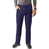 Adar Addition Scrubs for Men - Slim Leg Cargo Drawstring Scrub Pants