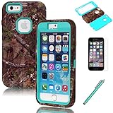 iPhone 6 Case, EC™ [Real Tree Camo Design] Case, Luxury 3 in 1 Hybrid High Impact Soft TPU + Hard PC Case Cover for iPhone 6 (4.7inch only)(Verizon, AT&T, T-Mobile, Sprint, International Unlocked) with Screen Protector and Stylus Pen (Camo-Green)