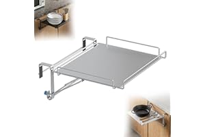 Foldable Cabinet Door Organizer Shelf & Countertop Extender - Metal Storage Rack with Hanging Design, Space-Saving Kitchen Sh