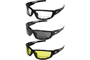 Global Vision Sly Padded Motorcycle Sunglasses Black Riding Glasses for Men or Women