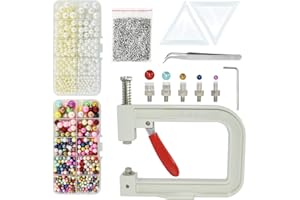 5400pcs Pearl Beads Hand Press Pearl Setting Tool Set, Beads Rivet Fixing Machine, DIY Handmade Pearl Setting Machine with Be