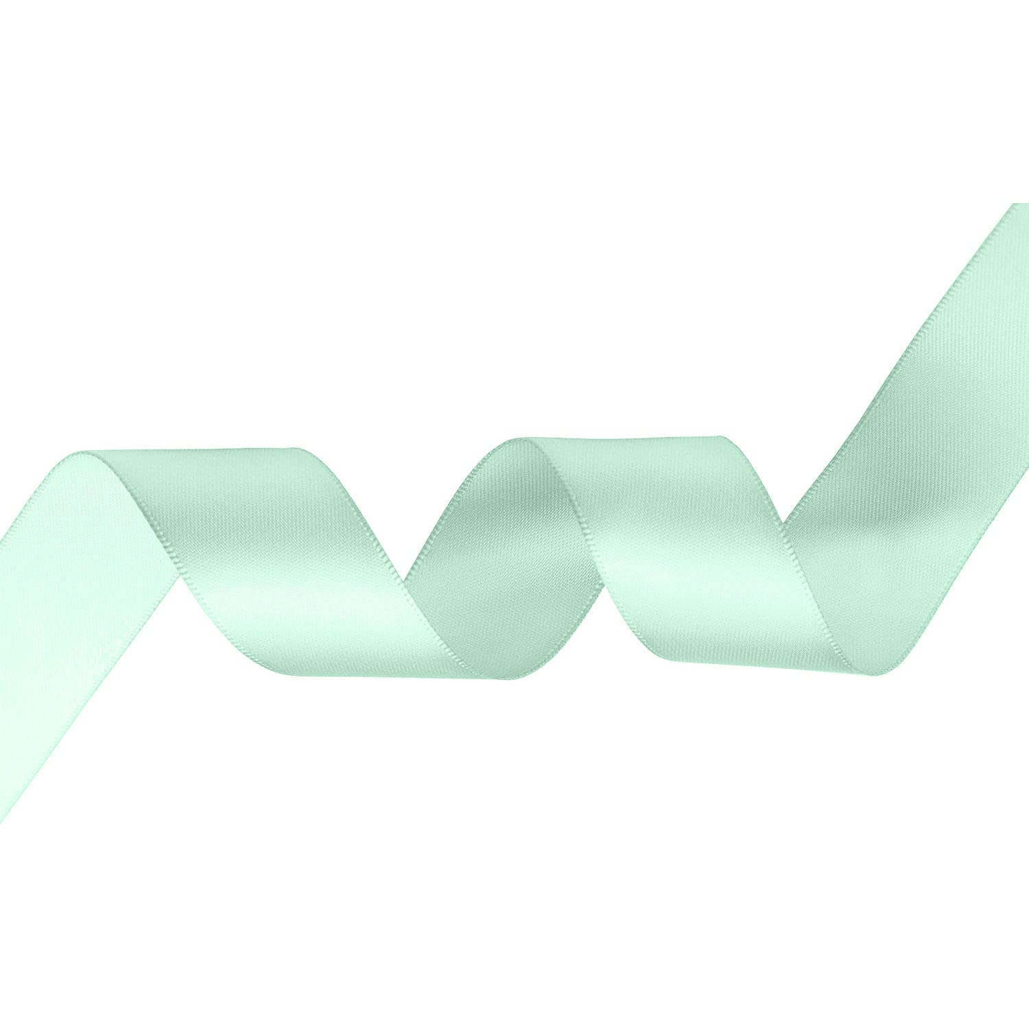 Trimming Shop 23mm x 25 Metres Double Sided Satin Polyester Ribbon Rolls for Fabric, DIY Art & Crafts, Hair Bows, Wrapping, Wedding & Home Decorations, Sewing Project, Pastel Green