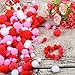 Caydo 650 Pieces Valentine Pom Poms 4 Sizes Assorted Fluffy Pom Balls Small Craft Pompoms for Valentines Day DIY and Creative Crafts Decorations(Red, Pink, Rose Red, White)