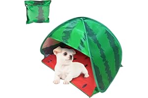 HACRAHO Dog Beach Tent Sun Shelter, 1 Pack Watermelon Portable Sun Shelter Automatic Pop-up Beach Tent Mini Dog Cat Tent Pet Protection for Indoor and Outdoor, M