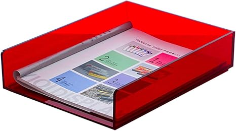 Amazon Co Jp Jkghk文学ホルダーディスプレイアクリルパンフレットスタンド垂直ファイルラック収納棚用棚収納ラック 赤 ホビー