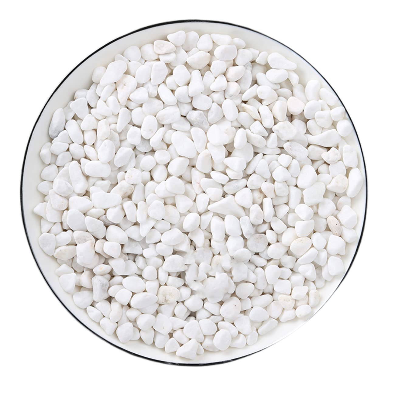 Decorative Stones White Pebbles Decorative Granules Small Marble Stones Natural Decorative Gravel Decorative Stones for Vase Fillers Potted Plants Aquarium Garden Balcony (6-9 mm, 1 kg/2.2 lbs)