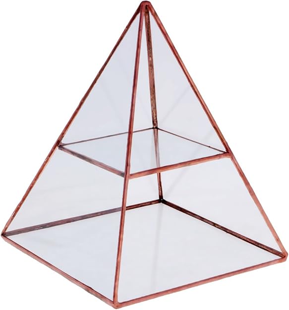 MonkeyJack 2 Tiers Clear Pyramid Glass Jewelry Trinket Box Display