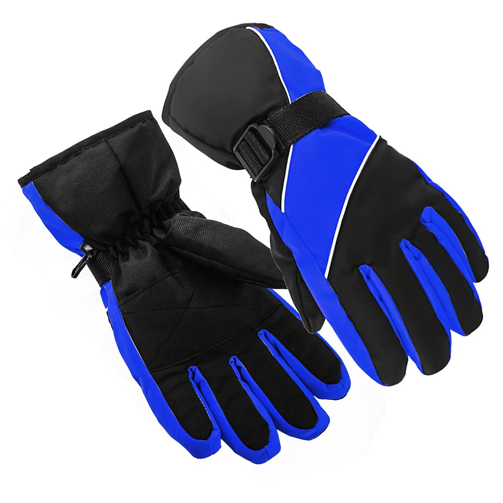 AIRGINE Outdoor-Sport Winterhandschuhe warme Handschuhe mit wasserdicht und schneesicher zum Skifahren Radfahren (Blau)