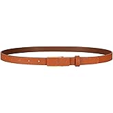 VONMELLI Women Skinny Leather Belt Thin Waist Belt for Women Jeans Dress Fashion Ladies Belt with Gold Buckle