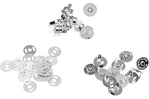 DIY Craft Sewing Button Snaps Magnetic Fasteners Press Studs Silver Pack of 12 Sets 14mm #2 Sturdy and Practical Clever Treat
