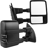 FEIPARTS Tow Mirrors Fit for 1999-2007 for Ford for F250/for F350/for F450 | Power Adjusted,Heated,Turn Signal Light,with Black Cap Housing,Manual Folding and Telescoping,Passenger and Driver Side