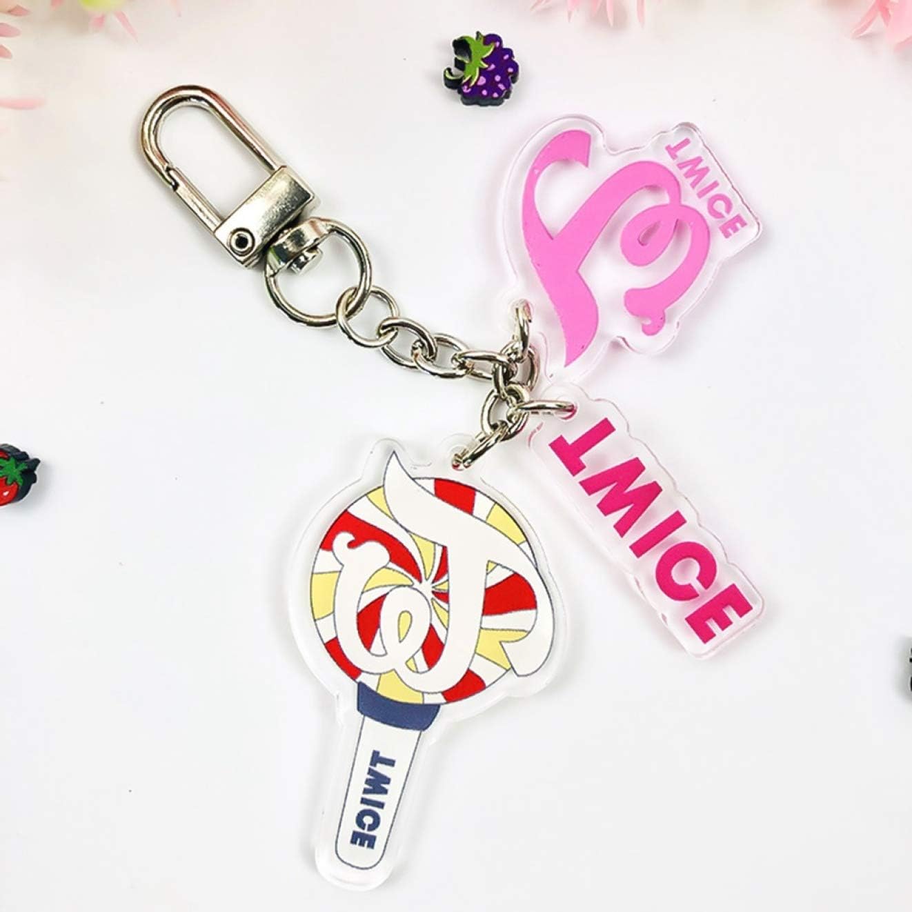 LIANGchueng Useful Kpop Acrylic Keyring Keychain Key Holder Got7 Twice Exo Blackpink Seventeen Txt(None TWICE)