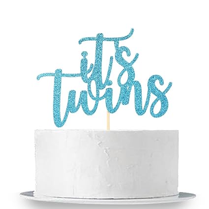 Amazon Com Blue Glitter It S Twins Cake Topper Twin Baby Shower Amazon Com Blue Glitter It S Twins Cake Topper Twin Baby Shower